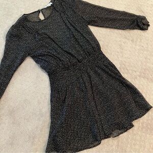 Ten tree highline collective black polka dot dress. Sheer with slip dress. EUC!